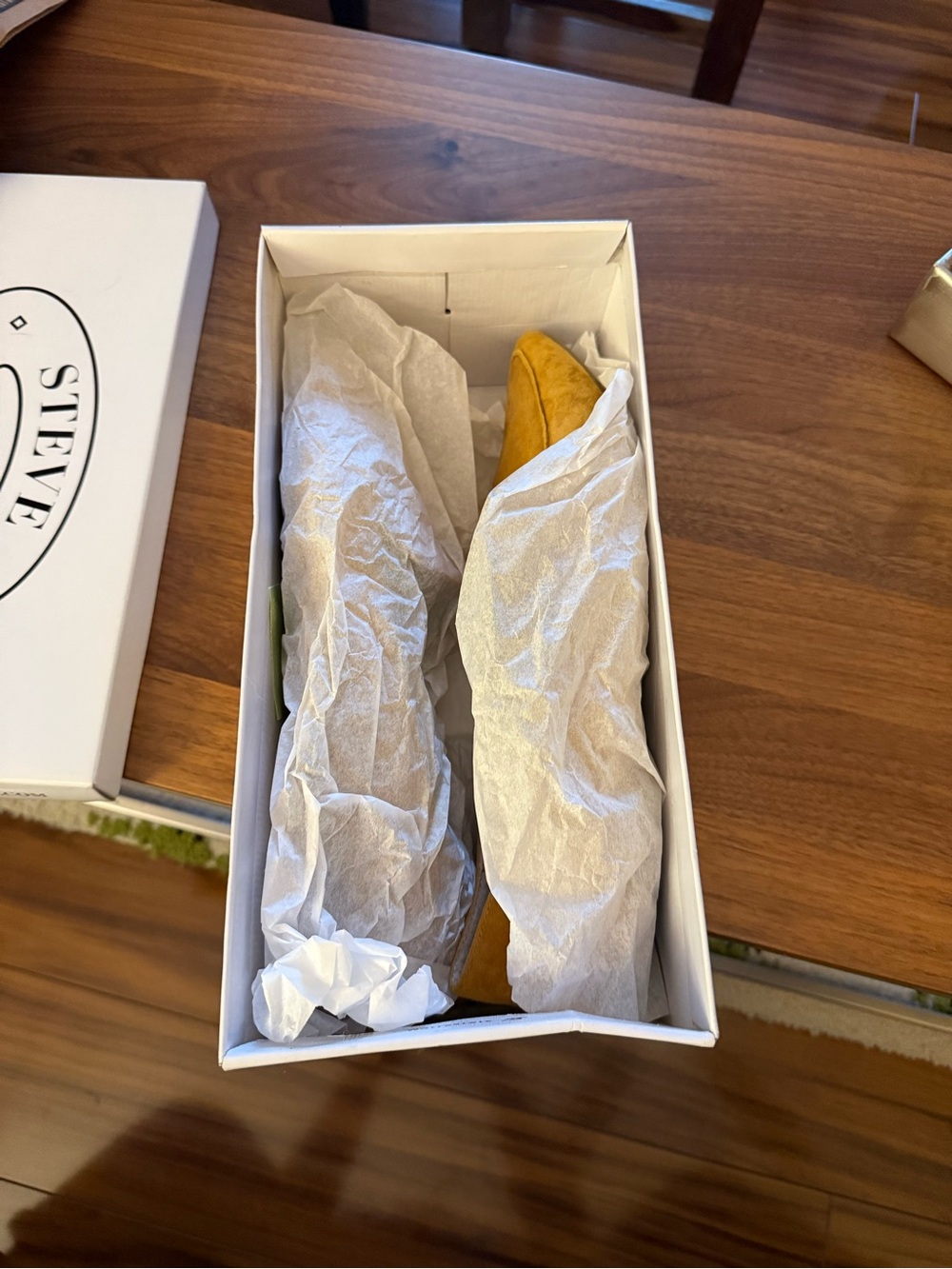 Steve Madden Mustard Yellow Suede Pointed Loafers - Picture 5 of 6
